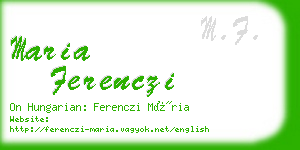 maria ferenczi business card